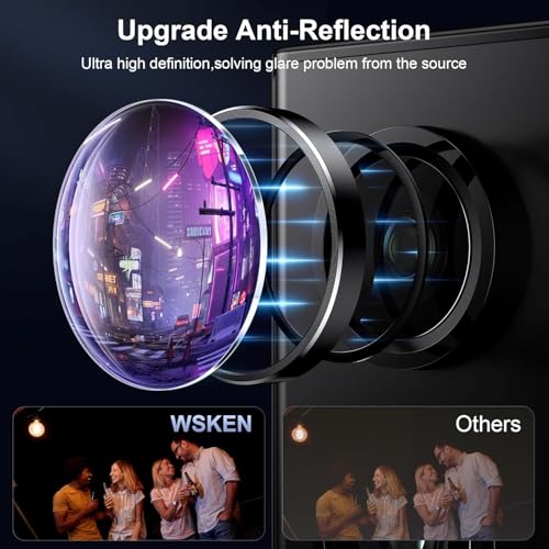Image of WSKEN for Samsung Galaxy Ultra Camera Lens Protector, Ultra Thin Scratch Resistant 9H Tempered Glass with Aluminum Metal Circle Camera Screen Protector Cover Accessories (Black, S24 Ultra)