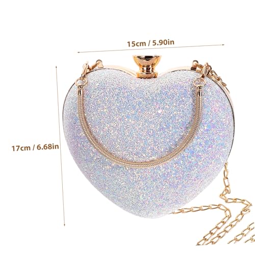 Sac de soirée cœur rigide anti-écrasement avec chaîne de fête chic - 3