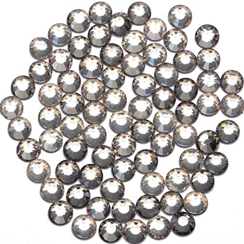 Image of 1500 Pieces Hot Fix Glass Flatback Rhinestones HotFix Round Crystal Gems (Black Diamond, SS16)