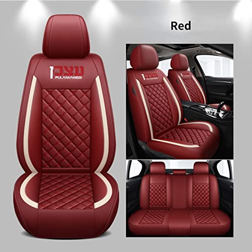 YCZCO Funda de Asiento de Cuero a Prueba de Agua a Prueba de Agua, Adecuado para FIAT FIORINO Siena DOBLO 500L QUBO 500X Punto 500 Bravo-Red Cover
