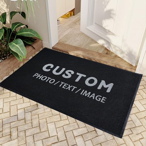 Personalized Doormat Commercial Floor Mat Custom Rugs with Logo Entryway Welcome Carpet Non Slip Washable Area Rug with Any Logo Size Color for Hotel Office Outdoor