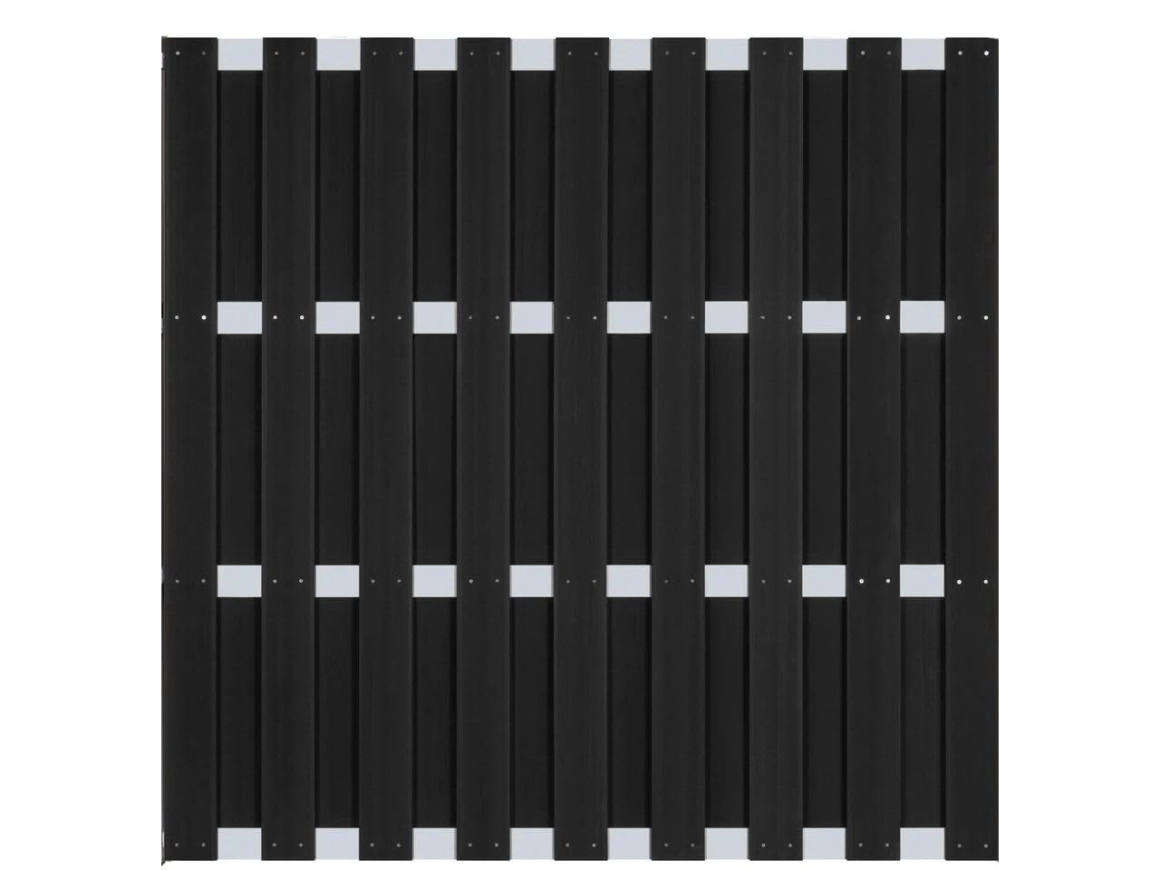 WPC-Sichtschutzzaun CARMENO - 1x Element, ca. 180 x 180 cm - Schwarz
