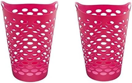 Starplast Tall Flex Laundry Basket in Fuchsia Set of 2