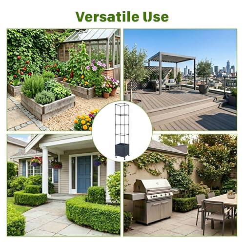 Cama de jardín elevada con enrejado para flores de vid de verduras 8
