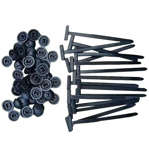 20pcs Nylon Universal Cable Tie Buckle, Heavy Duty Self-Locking Nylon Zip Ties Holder, Bumper Retainer Clips for Auto Fenders Trunks Engine Repairing Quick Fix and Hole Fastening