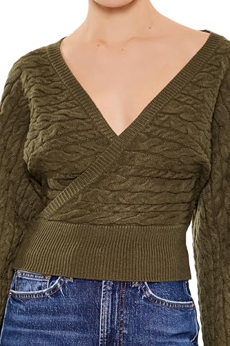 Forever 21 Women's Peasant-Sleeve Cable Knit Sweater3