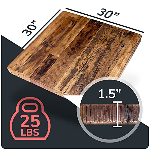 HEIRLOUM Reclaimed Wood Table Top - Rustic Recycled Wooden Piece Perfect for Kitchens, Dining and Coffee Table Tops (Reclaimed Wood Table Top - Economy, 30" x 30") - Thumbnail 2
