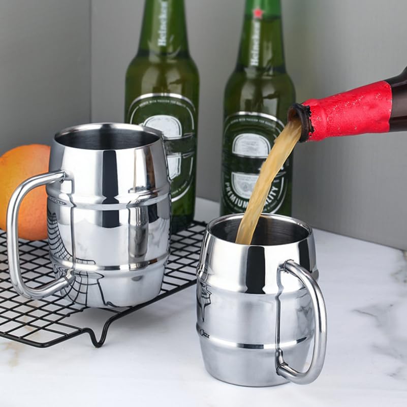 Jarra para Cerveza de Acero Inoxidable con Mango y Doble Pared 7