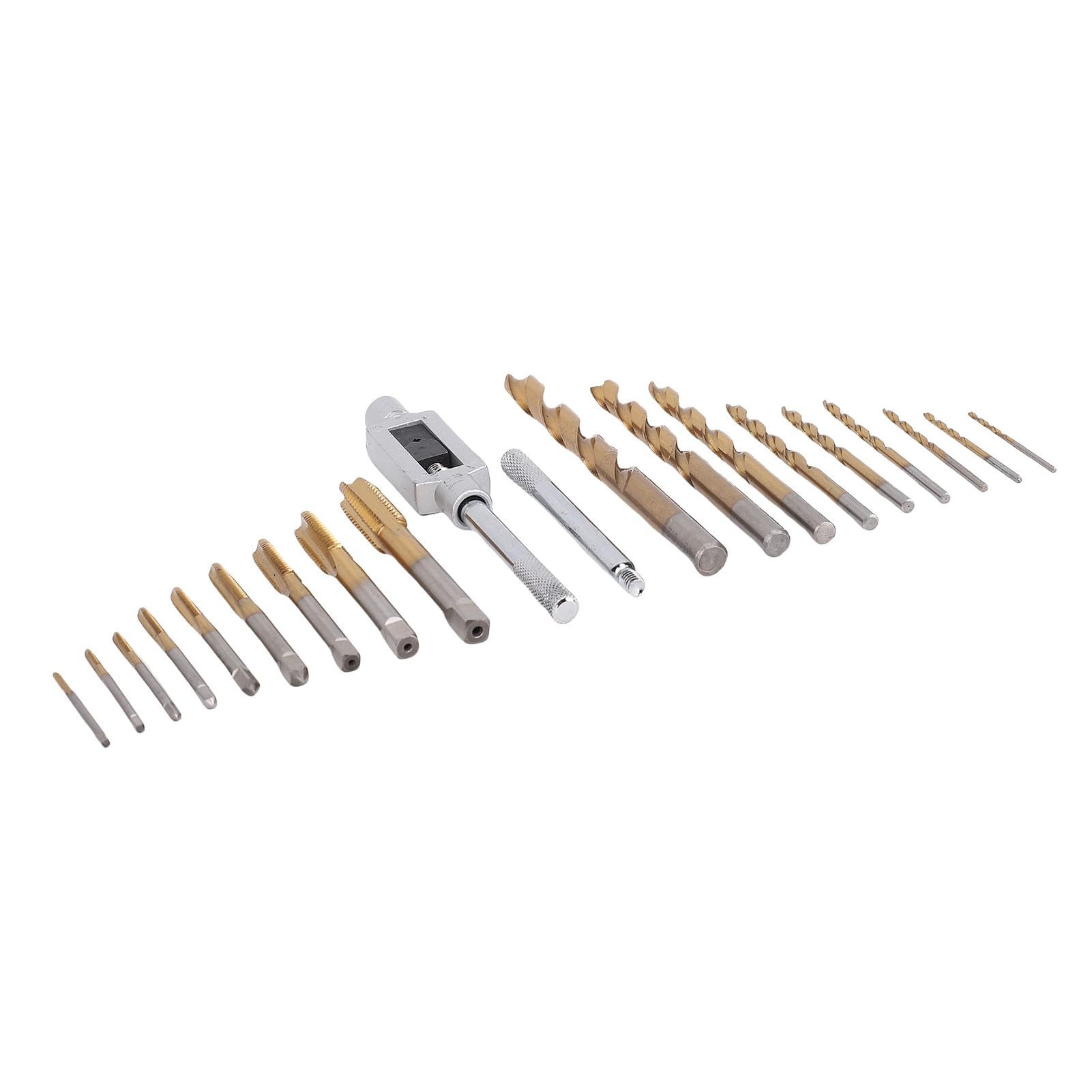 YDuupxe Jeu de Forets et Tarauds 9 Tarauds 9 Forets Acier allié M2 M3-M12
