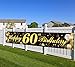 Happy 60th Birthday Banner,Birthday Party Sign Backdrop Banner For Men Women Cheer to 60 Years,Durable Black&Gold Glitter Birthday Sign Yard Sign For 60th Birthday Party Decoration Supplies(60 Black)