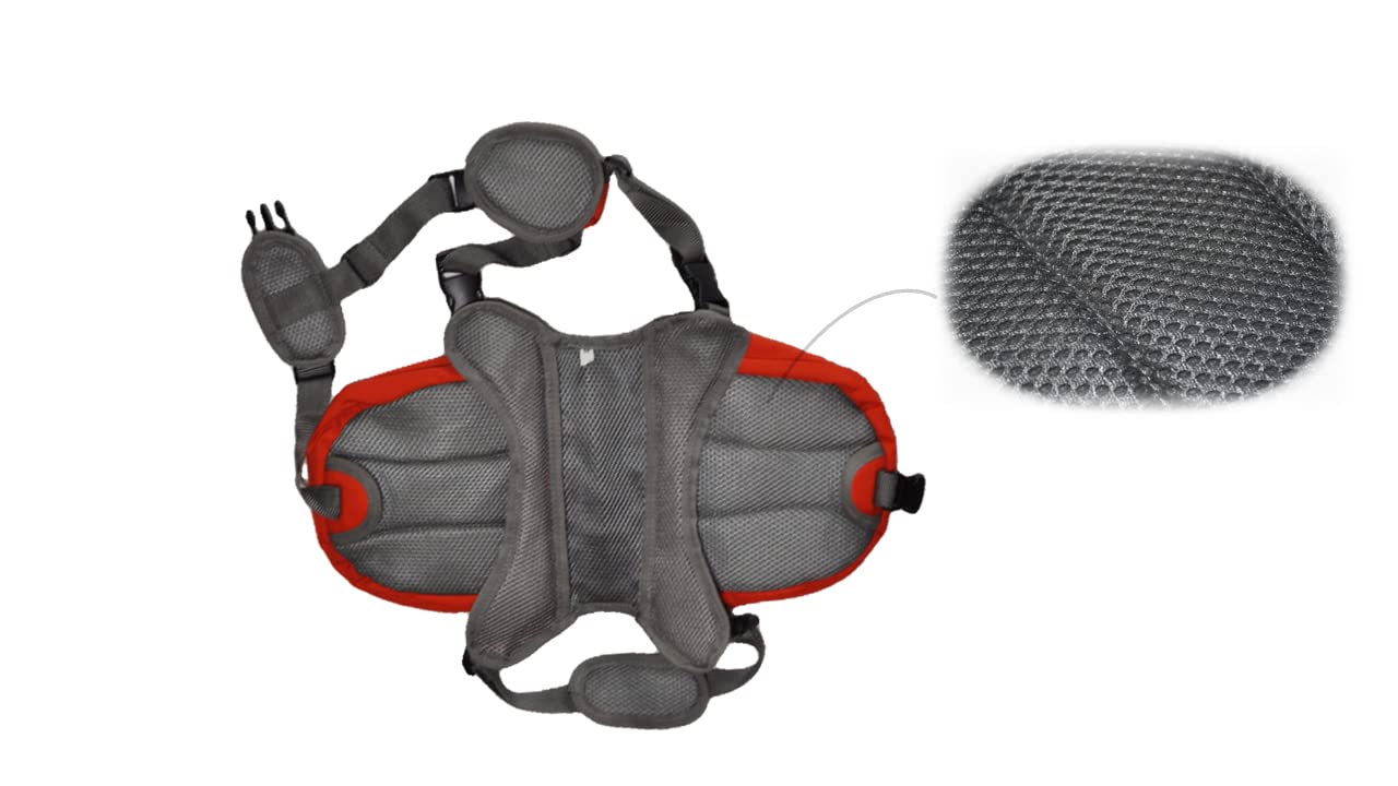 Zaino bisaccia per cani regolabile per trekking, imbracatura con manico per viaggi. Doppia tasca grande per accessori. Sicurezza e striscia riflettente, traspirante comoda leggera.