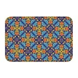 OOAHJEID Felpudo Antideslizante con Azulejos andaluces Bonito Felpudo para baño Dormitorio Alfombra de oración decoración de Interiores