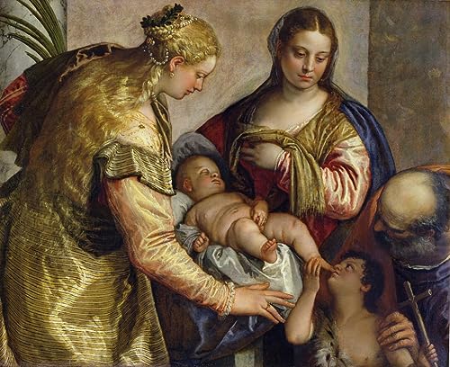 Tableau Toile la Sainte Famille Veronese - Habillez Vos Grands Murs Nus avec Élégance