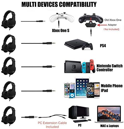 Miniatura 6 de NUBWO U3 35mm Gaming Headset for PC PS4 PS5 Laptop Xbox One Mac iPad Nintendo Switch Games Computer Game Gamer Over Ear Flexible Microphone Volume