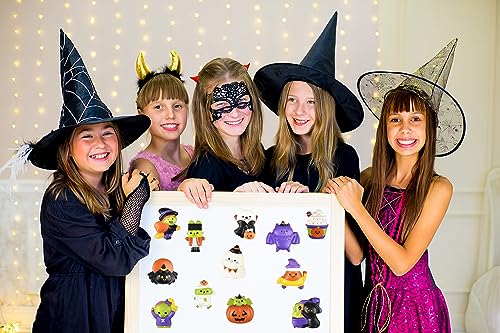 Sortido de adesivos de Halloween Squish, 5 cm adorável sortido de personagens de Halloween, lembranc