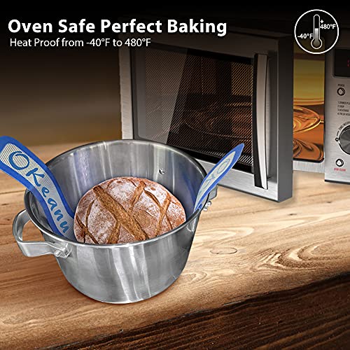Silicone Baking Mat For Dutch Oven Bread Baking - Long Handles Sling Baking Mat Gentler Safer & Easier To Transfer For Dough, Bread Baking Supplies Eco-Friendly Alternative For Parchment Paper #TOP2