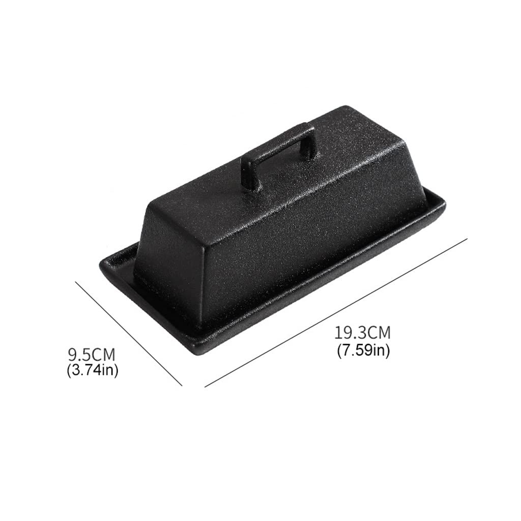 Beurrier nordique créatif en céramique avec couvercle, petit plateau rectangulaire avec poignée, beurrier (B)