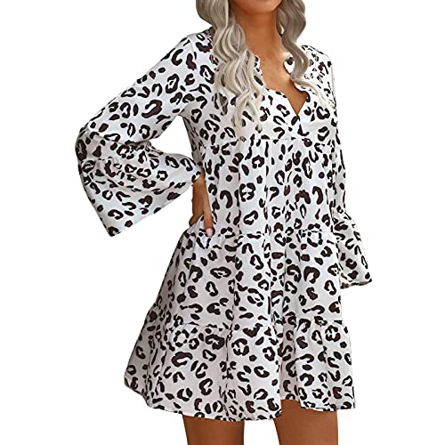 Robe t-shirt léopard pour femme coupe ample style bohémien chic