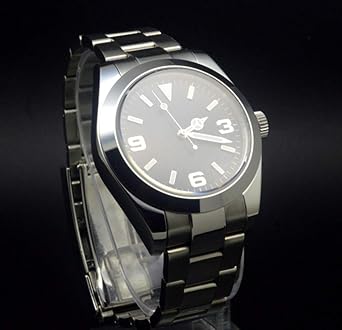 Whatswatch 40MM Black Dial الياقوت الزجاجي الأوتوماتيكي ساعة PA-0108