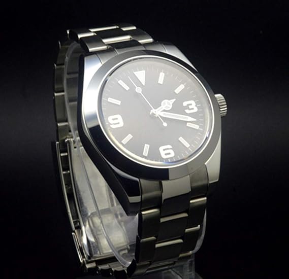 Whatswatch 40MM Black Dial الياقوت الزجاجي الأوتوماتيكي ساعة PA-0108