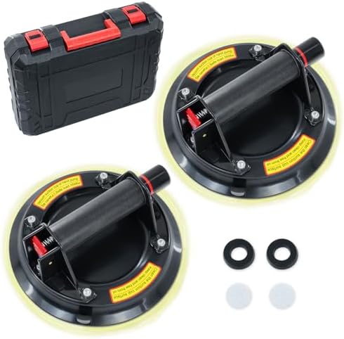 SOLUDE 2 Pack Glass Suction Cup,Aluminium Heavy Duty Vacuum Lifter for ...
