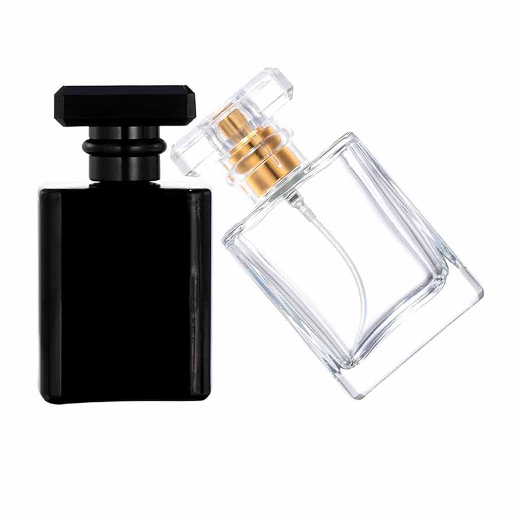 5-20 szt. 30 ml 50 ml podróżna szklana butelka z rozpylaczem, pusta przezroczysta czarna butelka na perfumy, zestaw kieszonkowych pojemników na mgiełkę (przezroczysty srebrny, 5 szt., 30 ml)