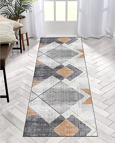 ZDYHMrj Alfombra de pasillo antideslizante, multicolor, gris, por metros, para cocina, pasillo, lavable, moderna, para dormitorio, salón, ancho 40 cm, 50 cm, 60 cm, 70 cm, 80 cm, 90 cm, 100 cm y 120