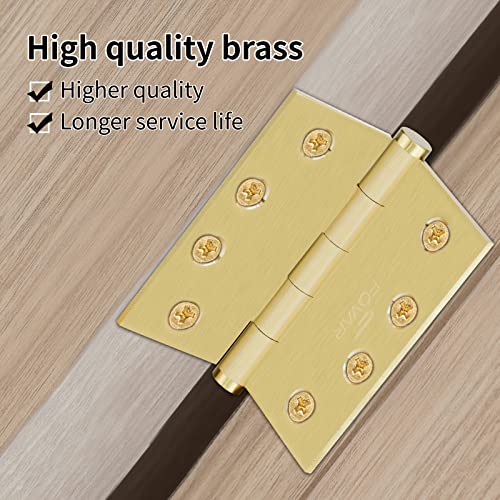 Fovar Door Hinges, 4X4 In Matte Black Door Hinges Set Of 3 Solid Brass Hardware Heavy Duty Hinges Ball Bearing For Commercial Building Doors(Matte Black) #TOP5