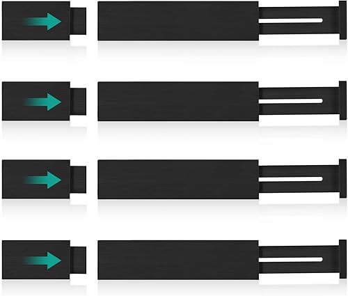 FJO Paquete de 4 separadores de cajones de bambú ajustables (12.5 a 21.7 pulgadas), separadores de cajones expandibles para cocina, utensilios,