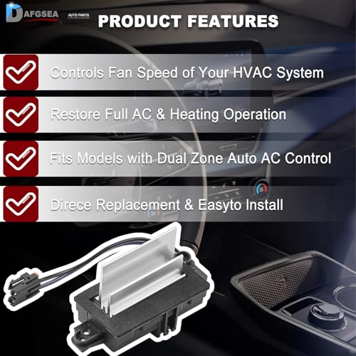 Image of Blower Control Module AC Blower Motor Resistor fit for 2003-2007 Chevy Silverado Avalanche Suburban Tahoe, GMC Envoy Sierra Yukon, Cadillac Escalade,Buick Rainier，Replaces 4P1516，1580567, 93803636