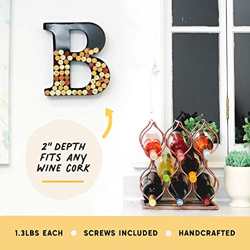 Metal Wine Cork Holder - Letters A To Z | Modern Housewarming Gift, Home Bar Decor, Wine Gift, Bridal Shower Gift, Engagement Gift | Large Wall Art | Home Décor #TOP2