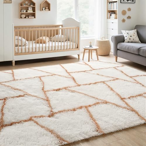 Tapis en peluche douce de salon style géométrique chic et moderne - 6