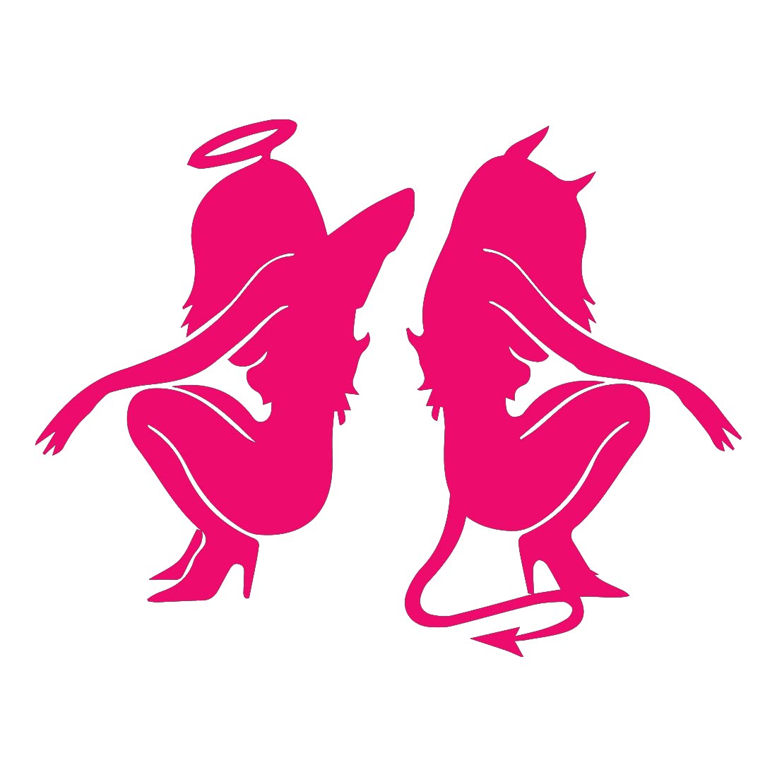Amazon.com: NBFU DECALS Good Bad Devil Angel Mudflap Girl Lady Sexy Toes  Trucker 1 (Pink) (Set Of 2) Premium Waterproof Vinyl Decal Stickers Laptop  Phone Accessory Helmet Car Window Bumper Mug Tuber