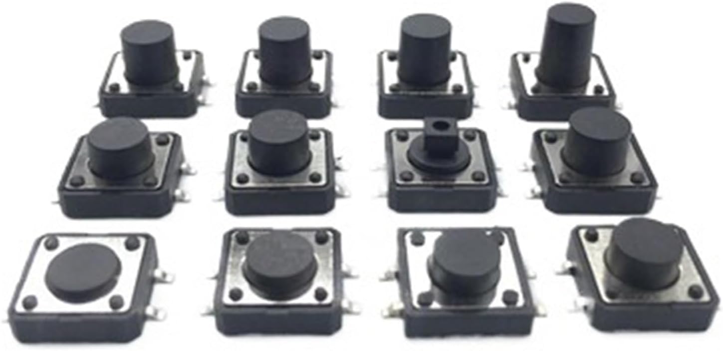 100PCS PCB Tactile Tact Push Button Switch SMD 4pin switch 12 * 12 * 4.3/5/6/7/8/9 MM 12x12*4.3/4.5MM/5MM/5.5MM/6MM/6.5H(12x12x4.3H)