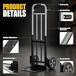 800 LB Alliage en acier lourd pliant camion à main Dolly 8" Roues en caoutchouc massif,Poignées de poignées en mousse double,Conception pliable pour la maison,Warehouse & Déménagement de bureau, idéal pour les boîtes & Appareils