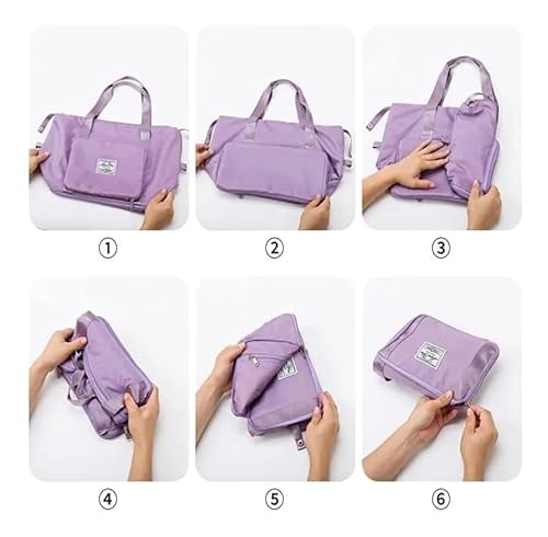 Bolsa de Viagem Expansiva Dobrável de Grande Capacidade, Portátil, Dobrável, Impermeável, Tecido Oxf