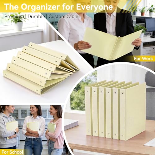 Image of SUIN 1 Inch 3 Ring Binder, Clear 1'' View Presentation Binders with 2 Pockets, Fits 8.5 x 11 Letter Size, Durable Polypropylene, Non-Stick & PVC-Free for School, Office & Home (Brushed Yellow)