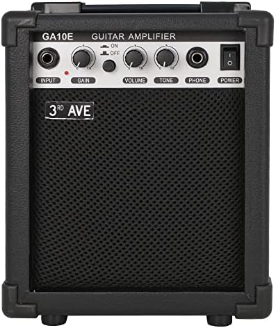 3rd Avenue 10W Guitar Amplifier with Headphone Output, Overdrive Switch, Tone Control โ Portable Compact Practice Amp โ Black