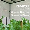 Outsunny 6.6' x 2.5' x 5.6' Lean-to Small Greenhouse for Outdoors, Portable Greenhouse with UV-Resistant PE Cover, Walk-in Green House with Roll-up Door and Mesh Windows, White #3