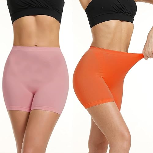 Miniatura 3 de LALESTE Pantalones cortos para mujer, sin costuras, lisos, antirozaduras, pantalones cortos para bicicleta, ropa interior