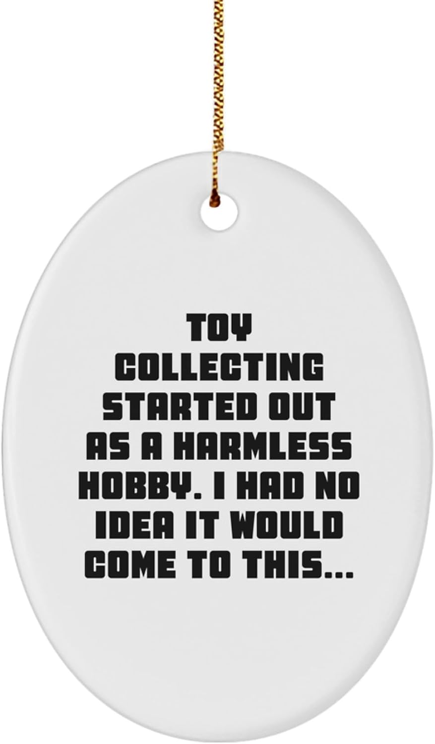 Funny Toy Collecting Gifts for Friends, Oval Ornament with Toy Collecting Quote, Christmas Unique Gifts from Family