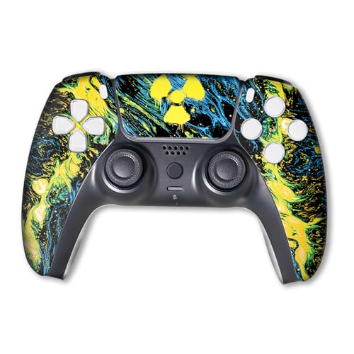Image of Radioactiive Custom PS-5 Controller Wireless compatible with Play-Station 5 Console by BCB Controllers | Proudly Customized in USA with Permanent HYDRO-DIP Printing (NOT JUST A SKIN)