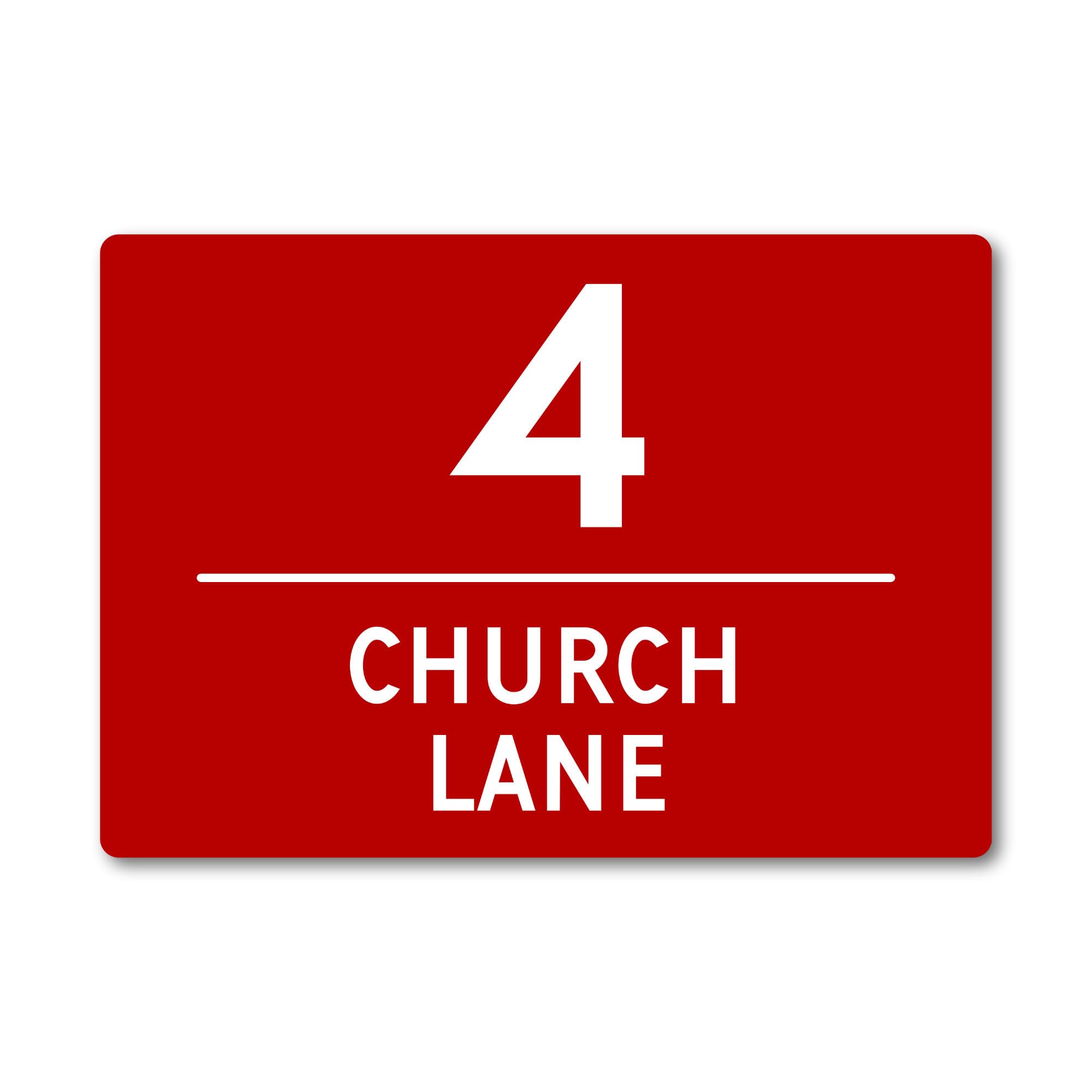 Personalised House Sign Metal Plaque. Name Plate. Custom Door Number, Street. Perfect for House Numbers, Street Names (A3 (405mm x 283mm), Red)