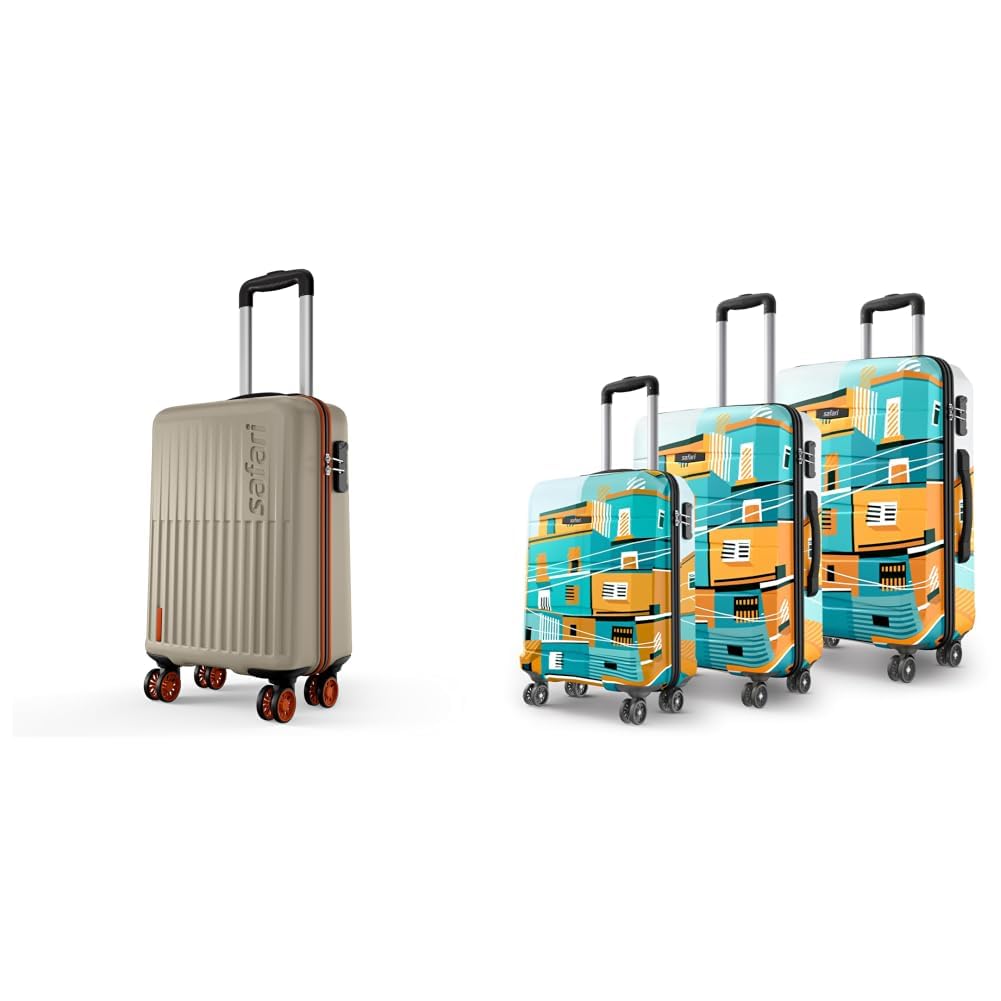 Astra Neo 8 Wheels 56cm Cabin Size Trolley Bag, Hard Case Polycarbonate, 360 Degree + Oasis 55, 65 & 77 Cms Polycarbonate Trolley Bag, Printed Cabin 8 Wheels Spinner Travelling Hard-image-26
