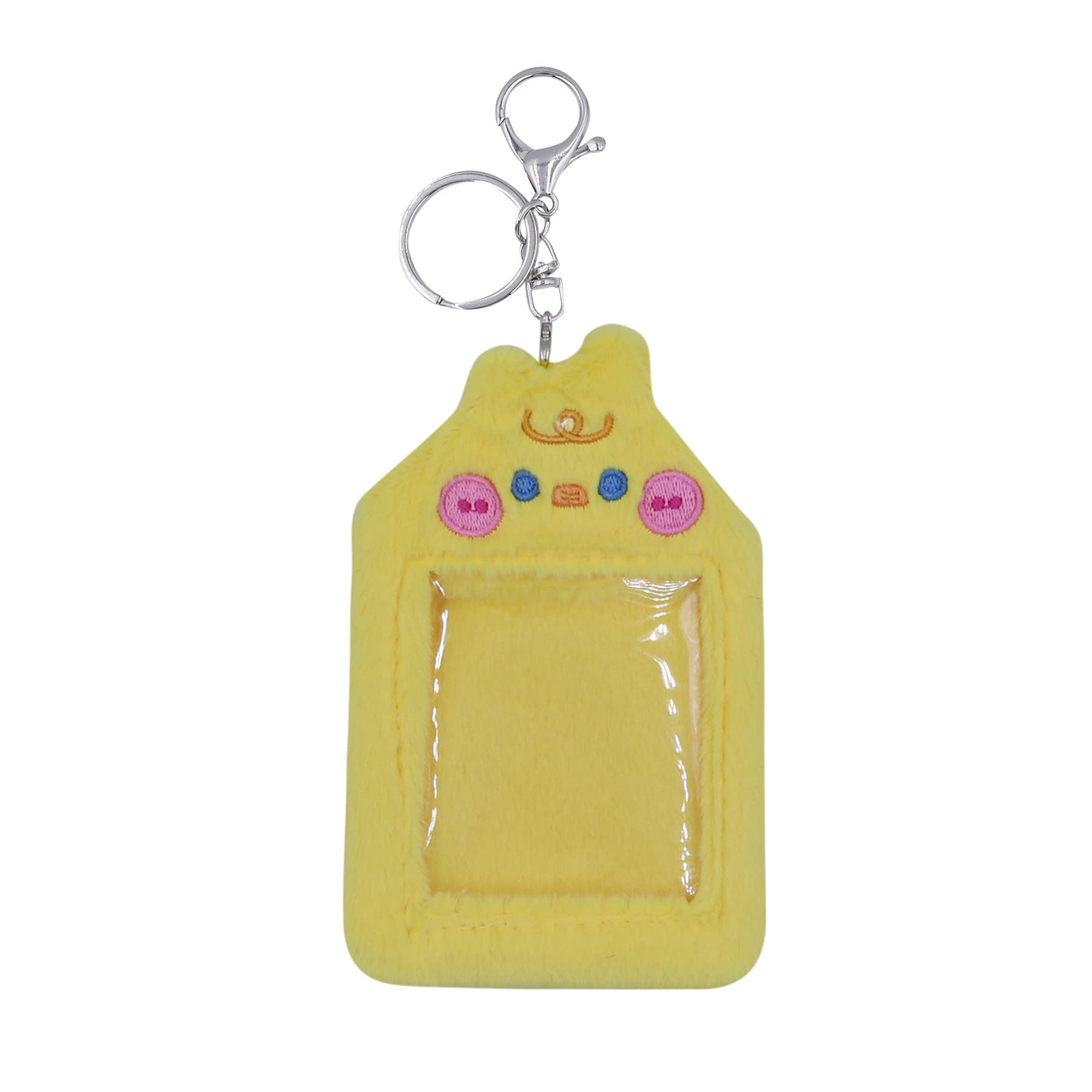 ZGMYC Cute Plush Kpop Photocard Holder with Keychain, Cartoon Bear Bunny Pig Photo Sleeve Card Holder Protector