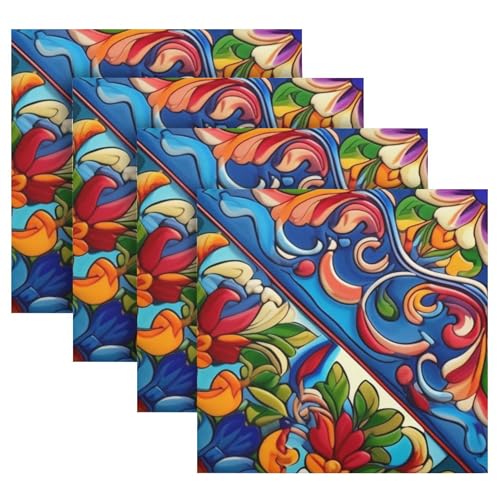 Servilletas de Tela Mexicana Talavera Set 6 Piezas miniatura 5