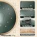 Steel Tongue Drum, 14 Inch 15 Notes Rain Drum for Outside, Hand Pan Drum with Music Book, Mallets and Carry Bag, for Musical Education Meditation Yoga, Gifts for Kids, Adult, Friends (Green)