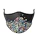 Top Trenz Reusable Face Mask Made with Stretch Cloth for Everyday Use - Indoor/Outdoor Face Cover - Graffiti Heart - One Size Fits Most Ages 8+
