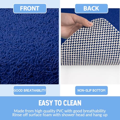 Hargiis Non-Slip Bathtub Mat, Anti Slip Shower Mat, Fast Drying Bathtub Mats, Foot Scrubber Mat, Anti Slip Mat for Tub, Floor, Bathroom, Kitchen, Home, Hotel (Navy Blue 40"×16")