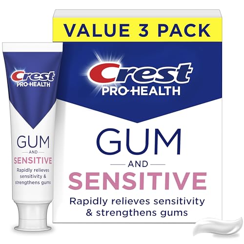 Crest Sensitive and Gum Toothpaste 4.8 oz (3 Pack), Relieves Sensitivity, Strengthens Gums, Anticavity, Clinically Proven, Antibacterial Toothpaste - image 1